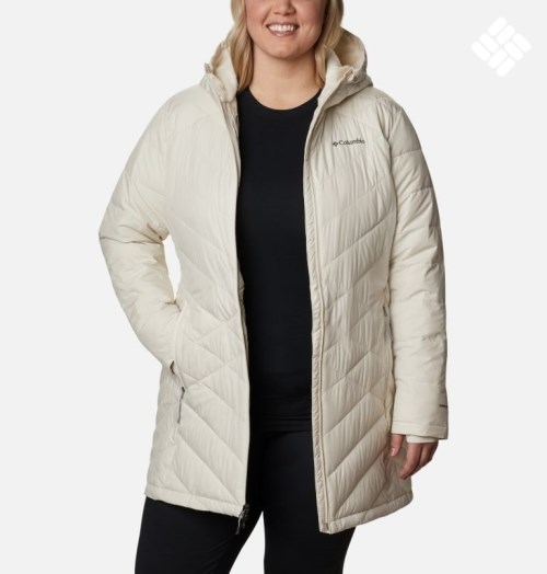 Columbia Heavenly Long Hette Jakke Dame Pisket Krem | Plus Size 68372H